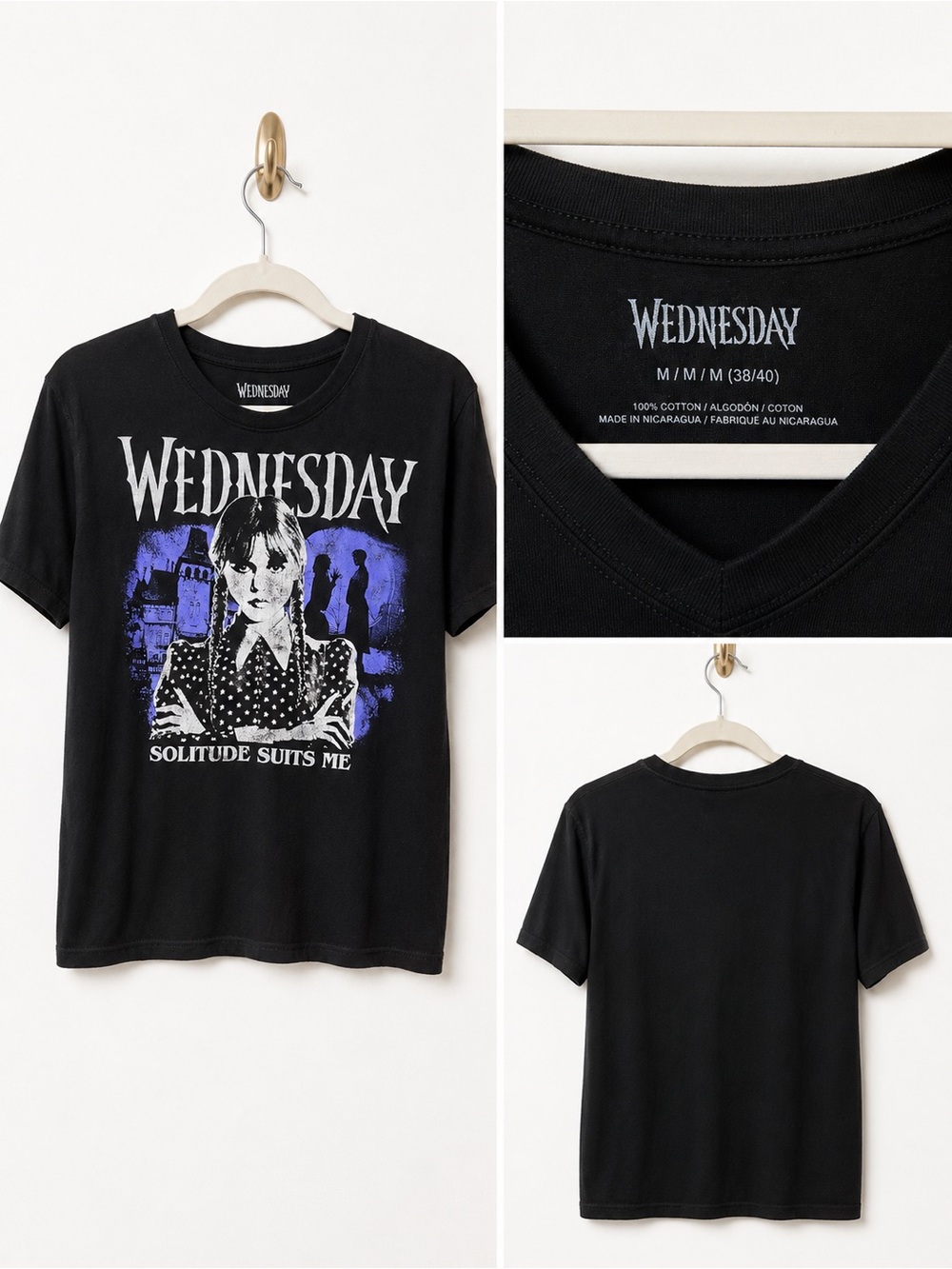🎃Wednesday Graphic Tee - Black with Purple Accents